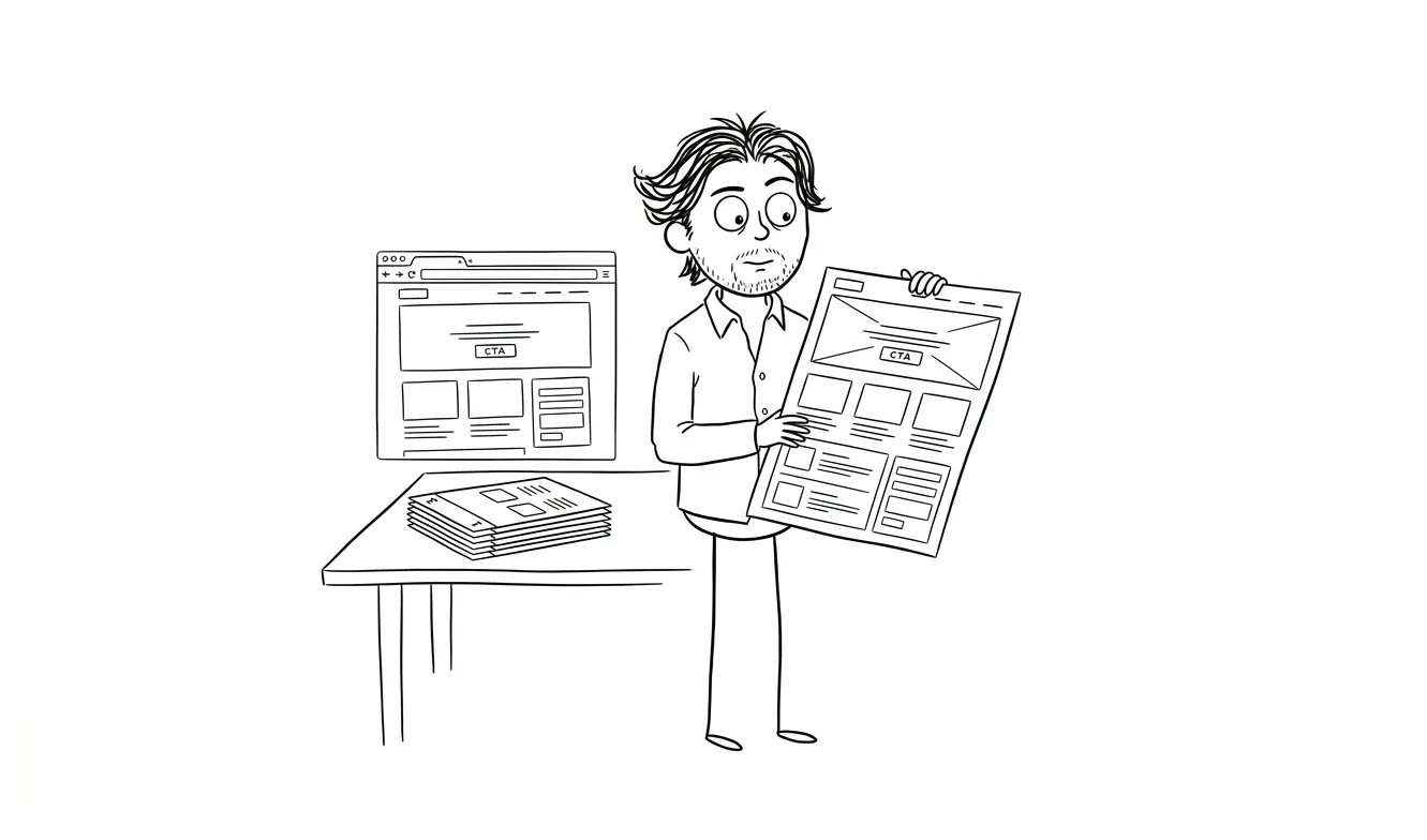 Illustration for the article: Landing Page Visual Hierarchy Checklist